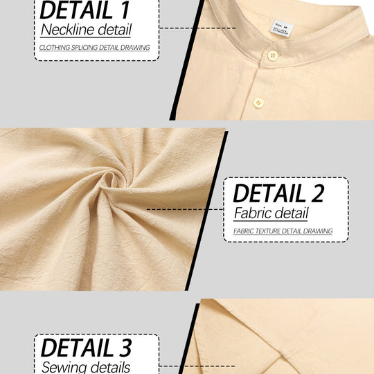 Herren nan Nehru-Kragen-Henley aus Baumwollstretch mit verdeckter Knopfleiste und schmaler Passform EB