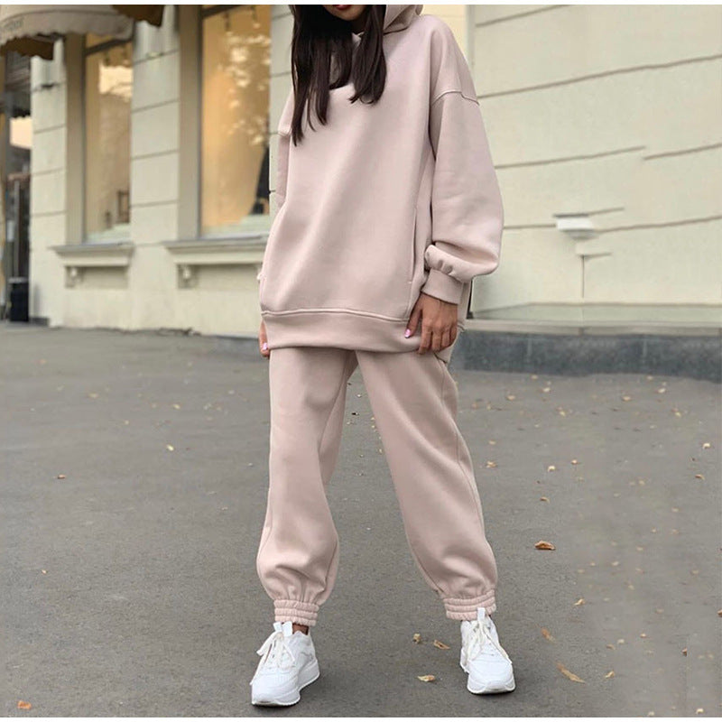 Damen lässiger Jogginganzug mit weichem Material und elastischem Bund EB