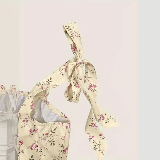 Damen verspieltes Mini-Kleid mit Rüschendetails und Schleifen EB