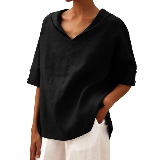 Damen Lässige Bluse mit floralem Muster und modernem Kragen EB
