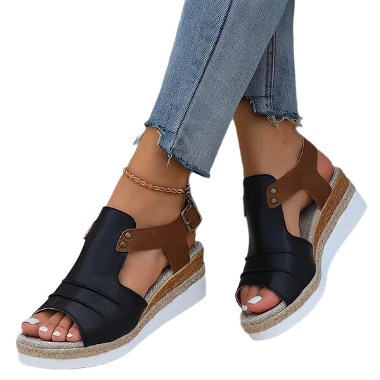 Damen Plateau-Sandalen mit eleganter Riemchen-Optik EB