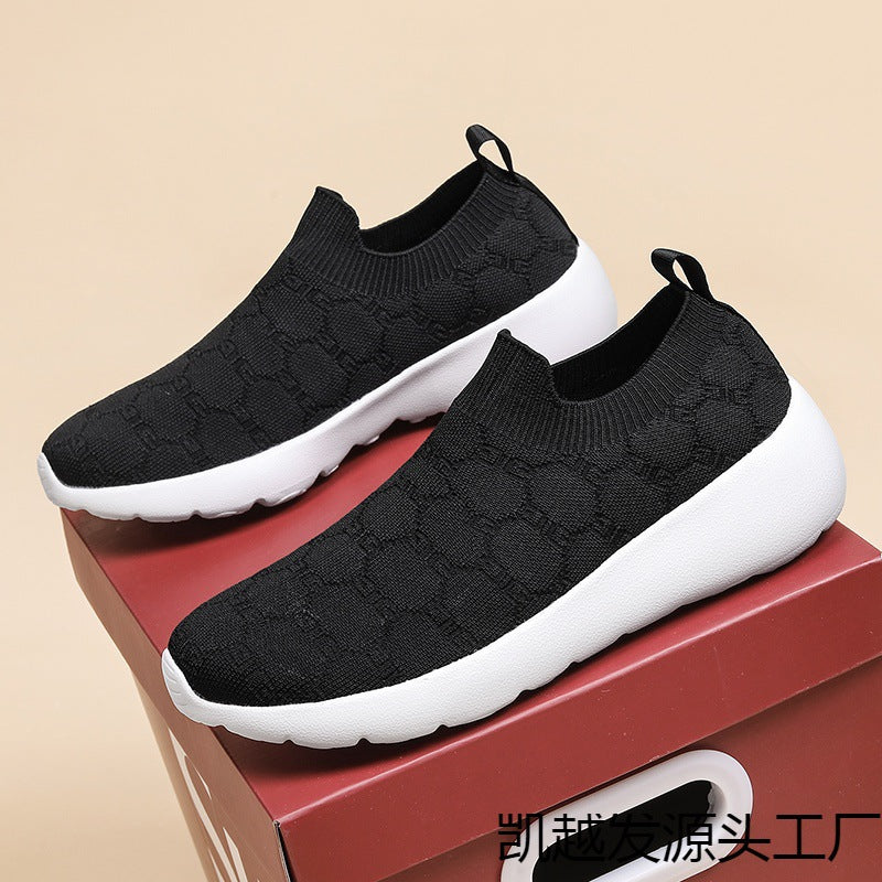 Damen Bequeme Strick-Sneaker mit elastischem Kragen EB