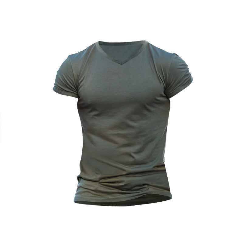 Herren V-Ausschnitt T-Shirt aus weichem Baumwollmix EB