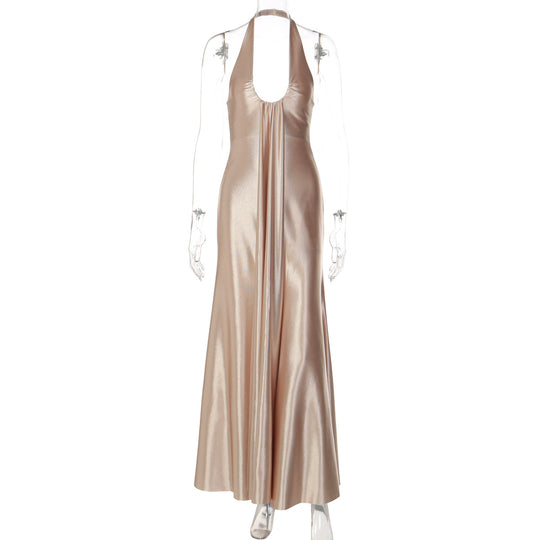 Damen Maxi Kleid mit eleganter Halterneck-Detaillierung und fließendem Schnitt EB
