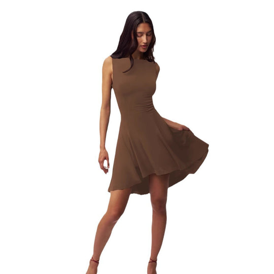 Damen ärmelloses asymmetrisches Kleid EB