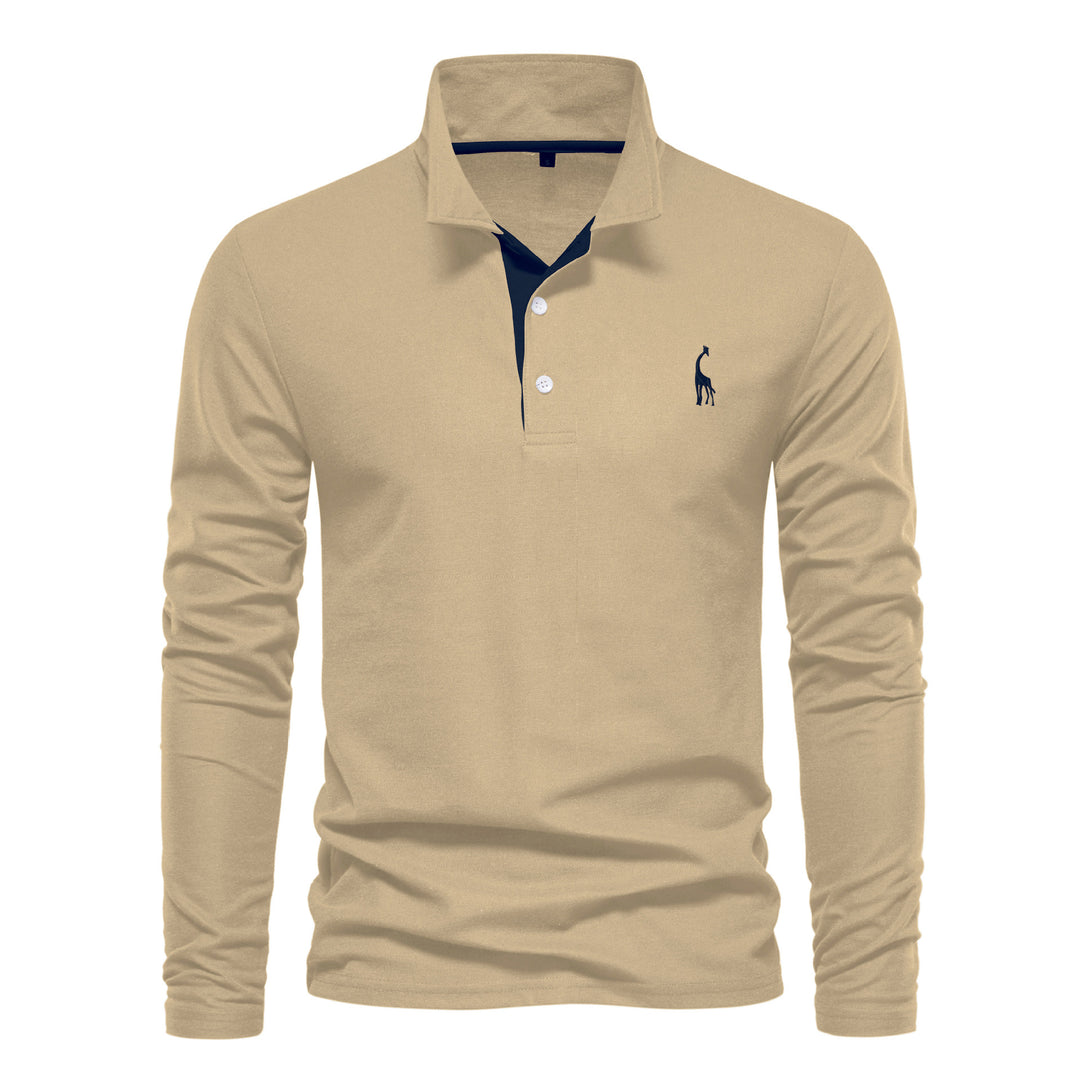 Herren Langarm Poloshirt mit modernem Kragen und atmungsaktiver Baumwollqualität EB