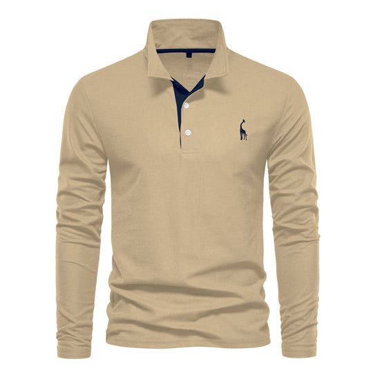 Herren Langarm Poloshirt mit modernem Kragen und atmungsaktiver Baumwollqualität EB