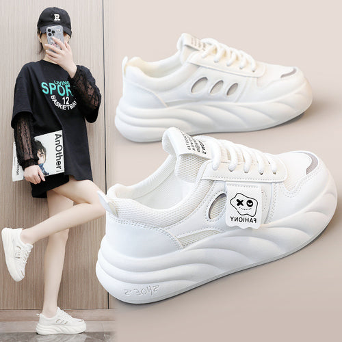 Damen Plattform Sneakers mit modischem Mesh-Obermaterial und dämpfender Sohle EB