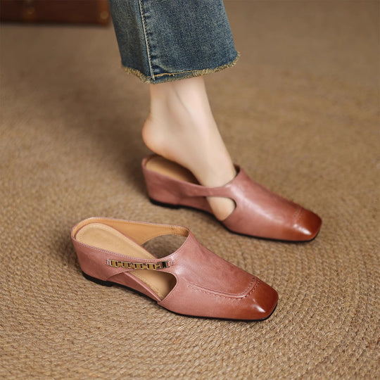 Damen Komfortable Mules mit elegantem Blickfang EB