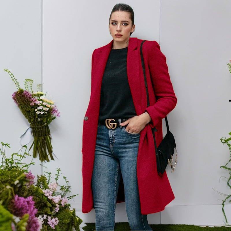 Damen elegante und bequeme Wollmantel EB