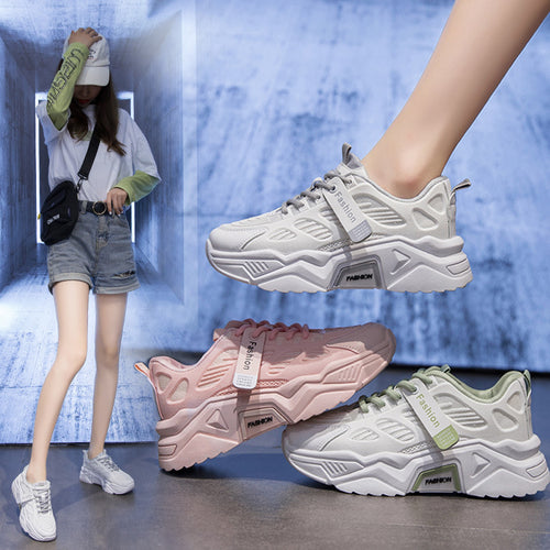 Damen modische athletische Sneakers mit atmungsaktivem Obermaterial EB
