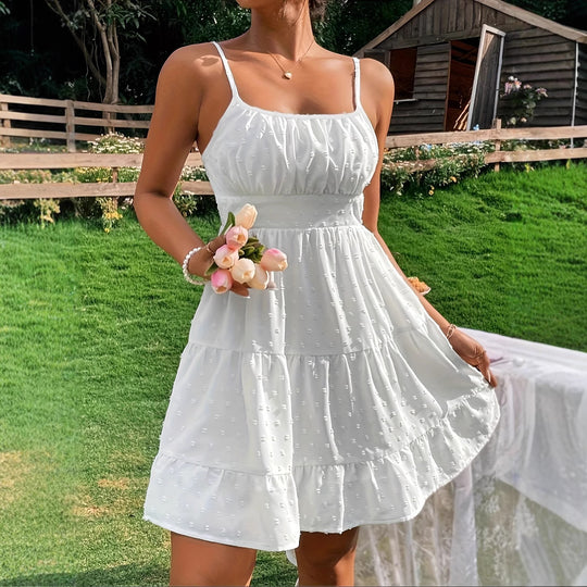 Damen Sommerliches Kleid mit Volantdesign EB