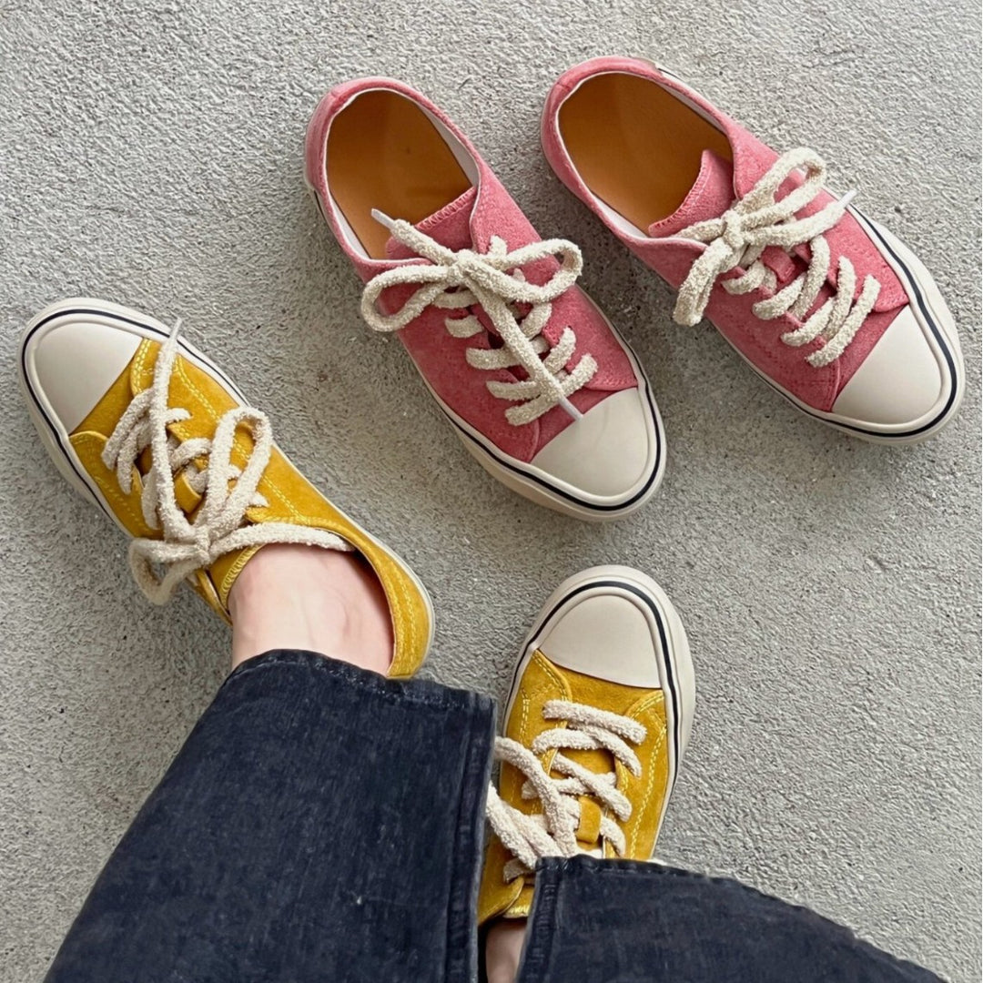 Damen Freizeit-Sneaker mit weichem Veloursleder und dicker Schnürung EB
