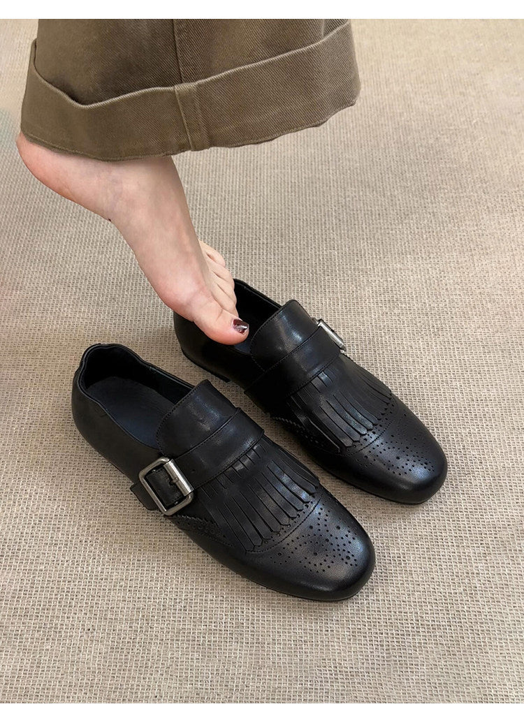 Damen elegante Mokassins mit modischer Fransenverzierung EB