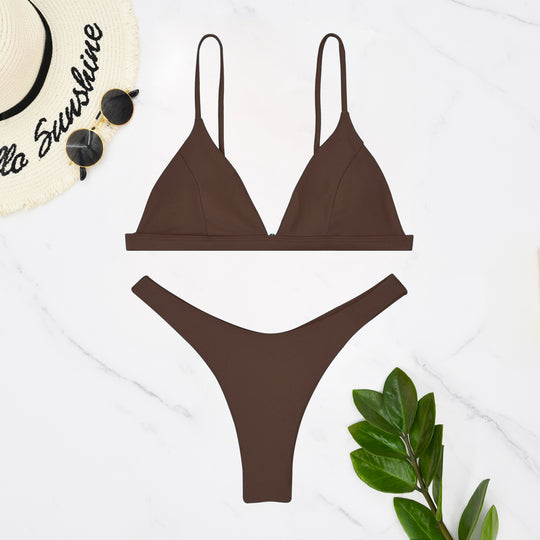 Damen Triangel-Bikini mit verstellbaren Trägern und minimalistischem Design EB