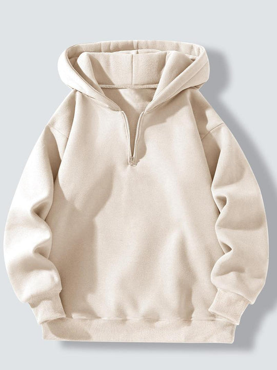 Herren sportlicher Kapuzenpullover mit halbem Reißverschluss EB