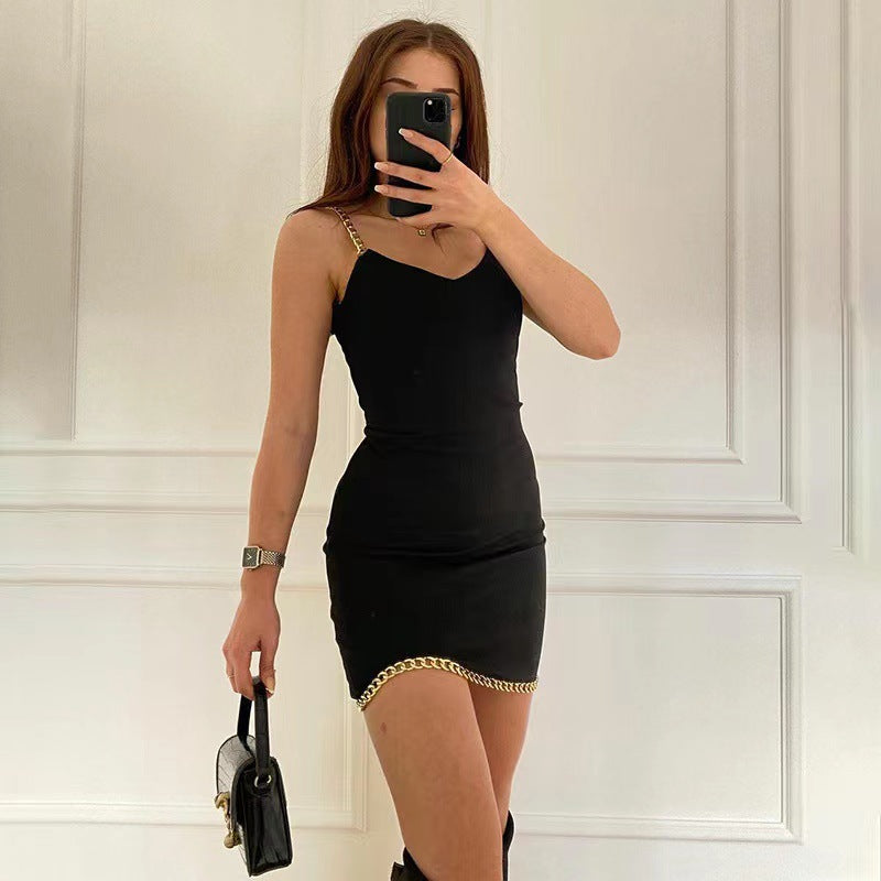 Damen Mini-Kleid mit Goldkette EB