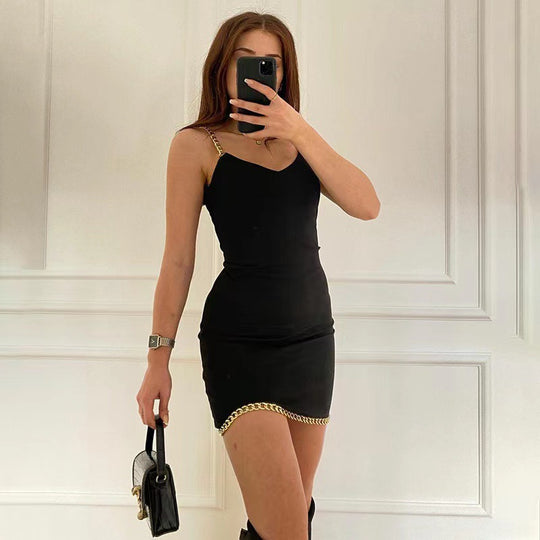 Damen Mini-Kleid mit Goldkette EB