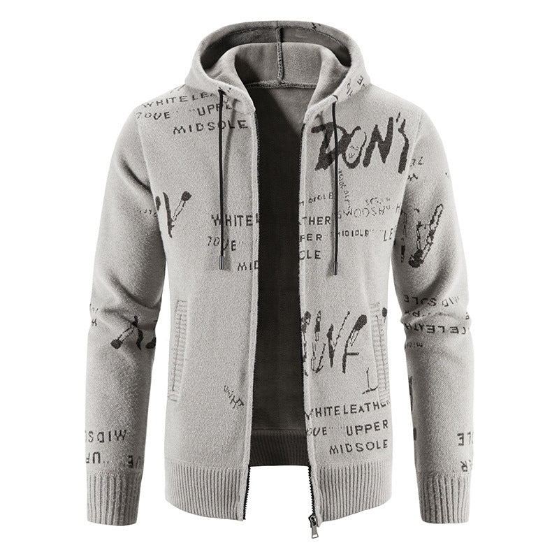 Herren modische Kapuzenjacke mit kreativem Print EB