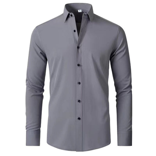 Herren Langarmhemd mit elegantem Schnitt und stilvollen Knopfdetails EB