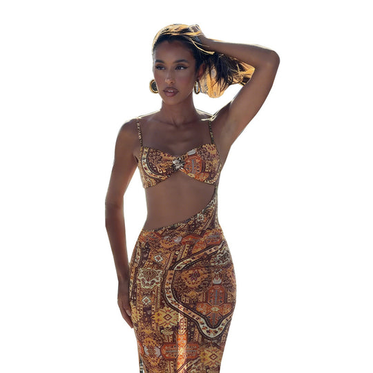 Damen figurbetontes Maxikleid mit asymmetrischem Design und eleganten Steinen EB