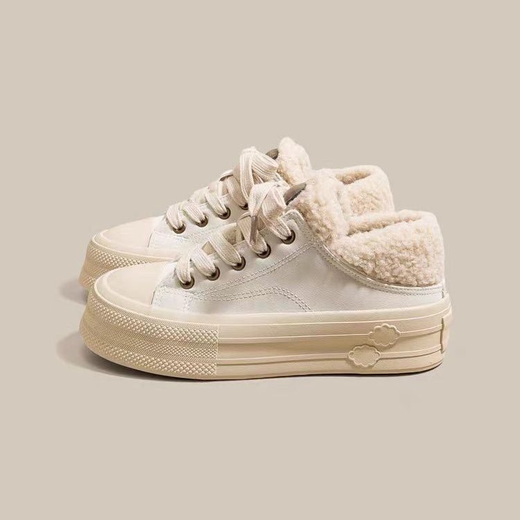 Damen warme Sneaker mit hohem Kragen und kuscheligem Innenfutter EB