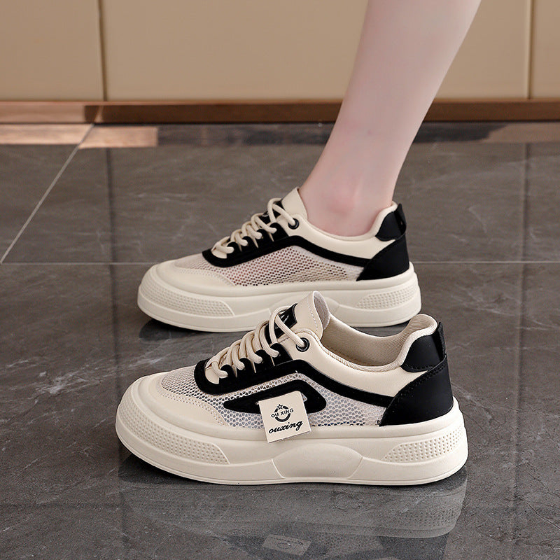 Damen trendige Sneakers mit atmungsaktivem Obermaterial und bequemer Sohle EB