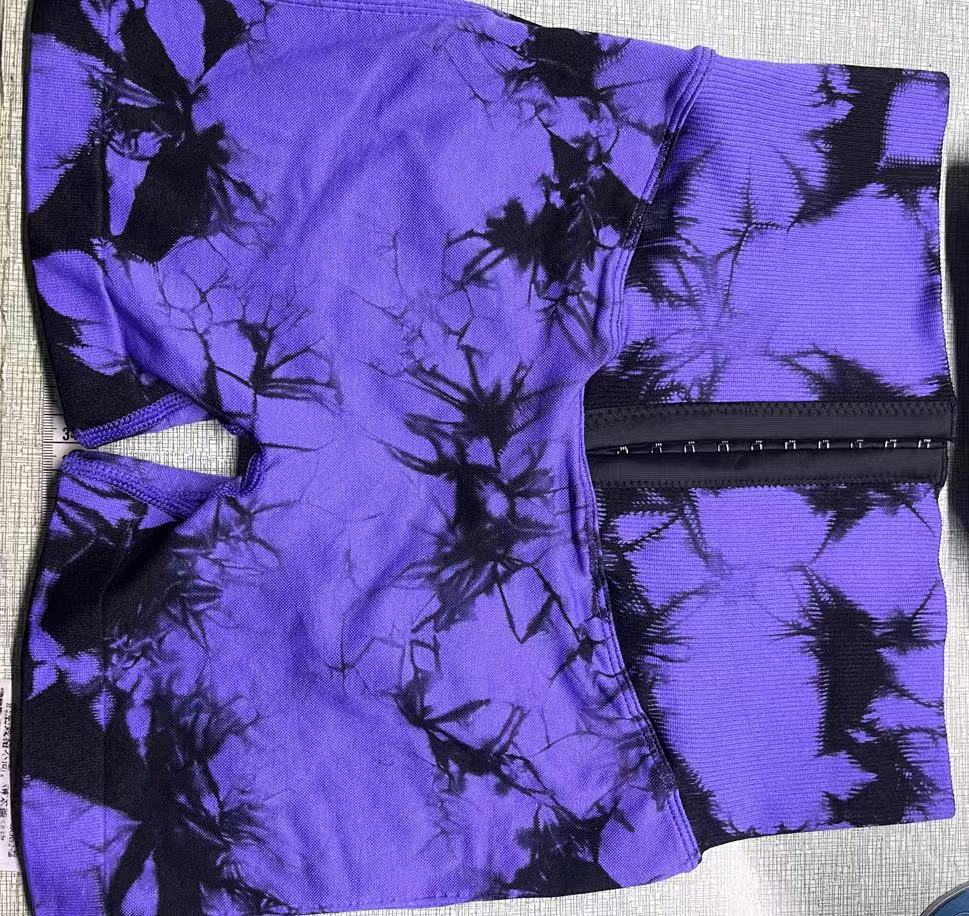 Damen Modische Radlerhosen mit höhenverstellbarem Bund und einzigartigem Batikdesign EB