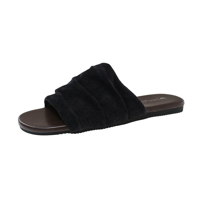 Damen bequeme Mules mit modernen Falten und rutschfester Sohle EB