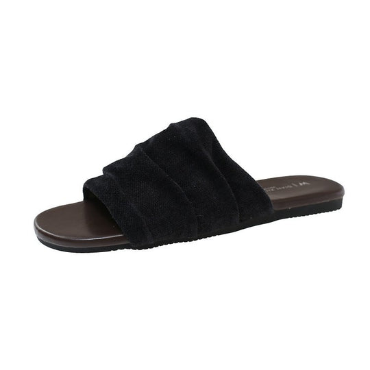 Damen bequeme Mules mit modernen Falten und rutschfester Sohle EB