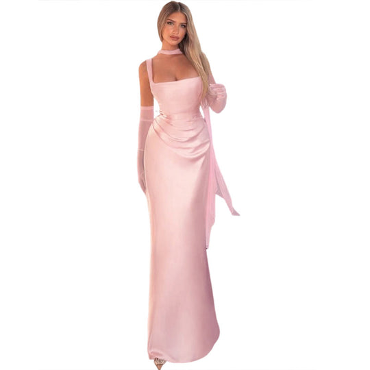 Damen Elegantes Abendkleid mit hohem Schnitt und dezenten Raffungselementen EB