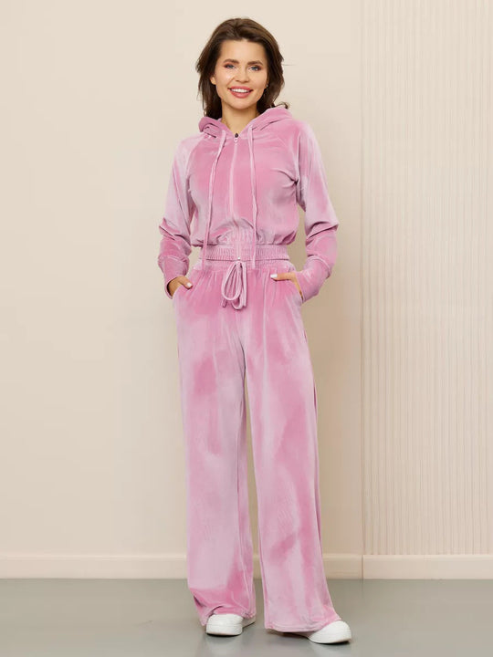 EB | Minimalismus Fleece Kapuzenpullover und Jogginghose Zweiteiler Satz