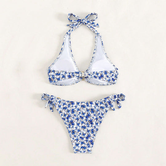 Damen Bikini-Set mit verstellbaren Trägern und floralem Muster EB