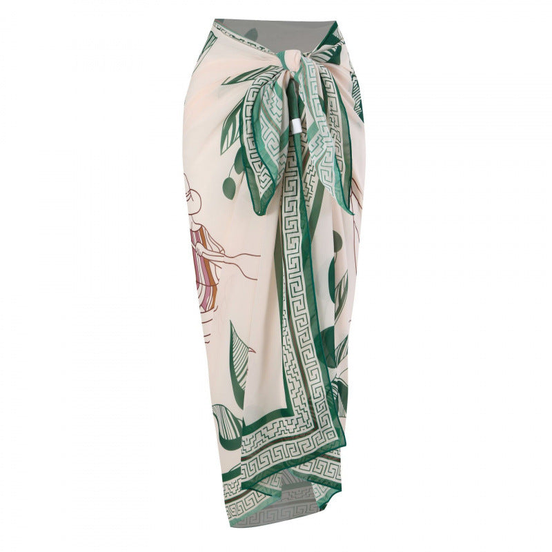 Damen Einteiler Badeanzug mit floralem Design und passendem Strandüberwurf EB