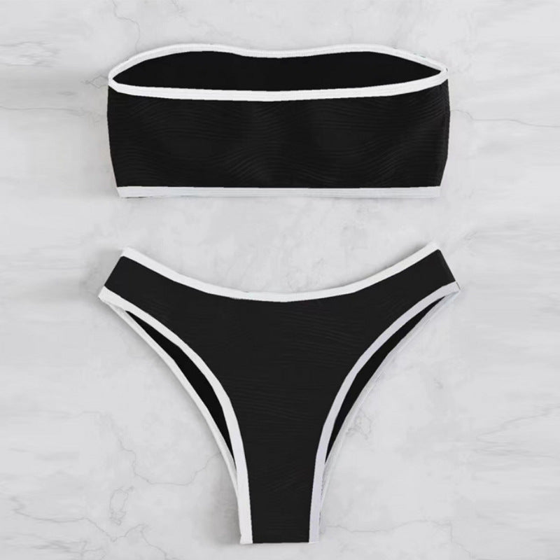 Damen Bandeau-Bikini-Set mit strukturiertem Design EB