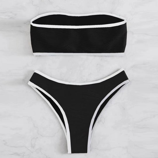 Damen Bandeau-Bikini-Set mit strukturiertem Design EB