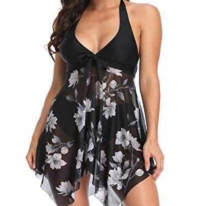 Damen Strandkleid mit floralem Design EB