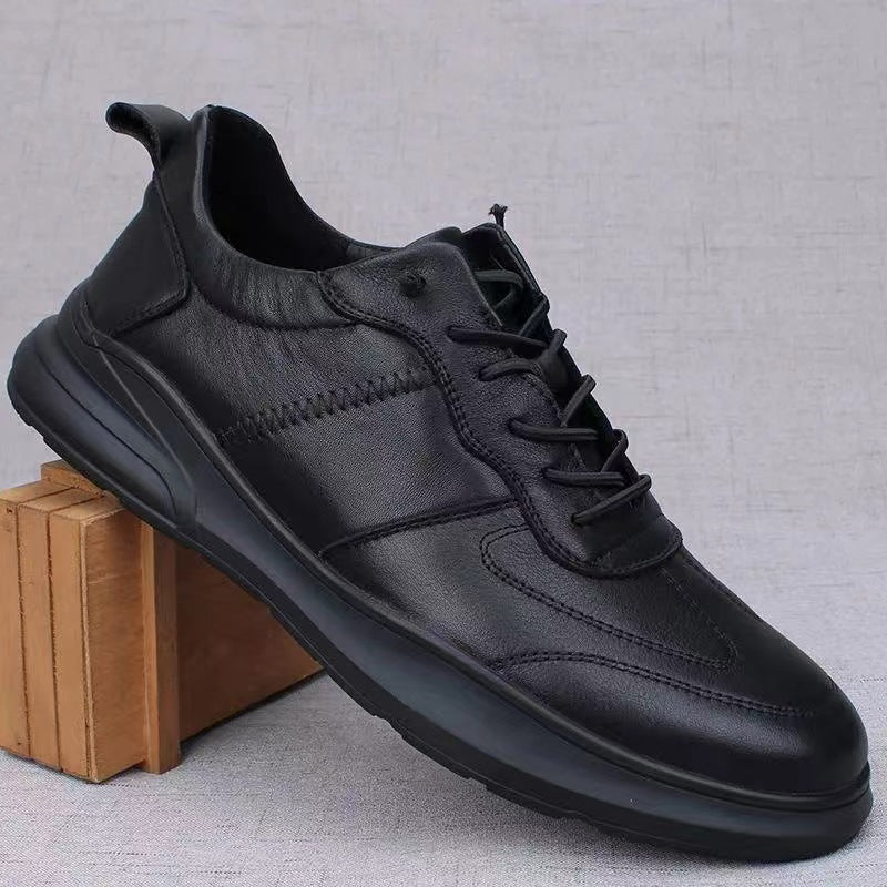 Damen Sportliche Leder Sneakers mit dämpfender Laufsohle und rutschfestem Profil EB