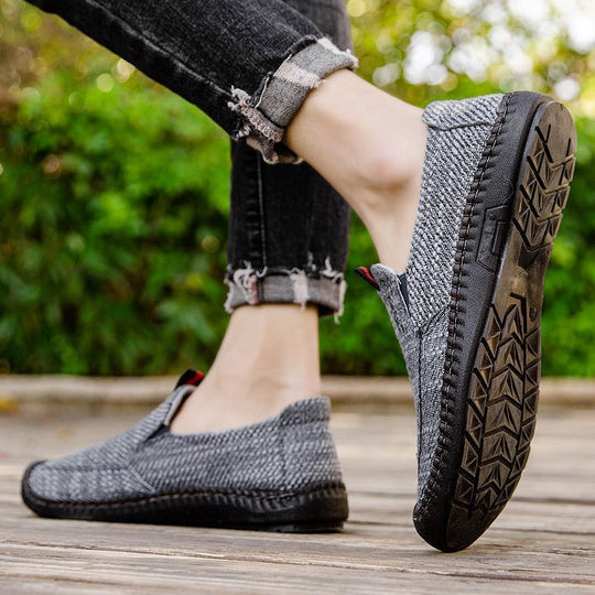 Damen Bequeme Slip-On Schuhe aus hochwertigem Naturmaterial EB