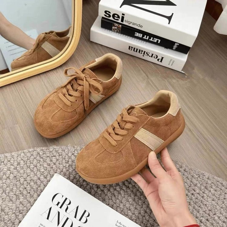 Damen Sportliche Veloursleder Sneakers mit dämpfender Sohle EB