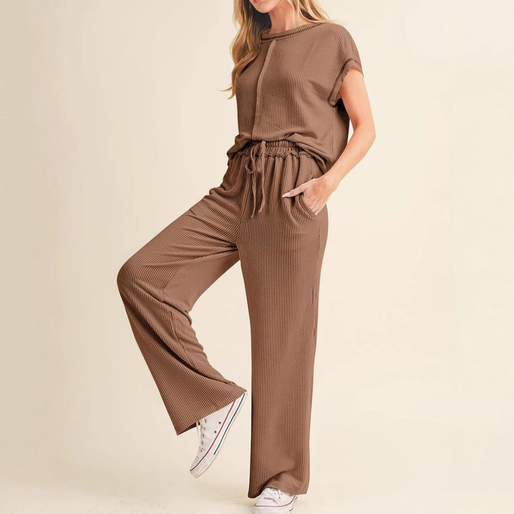 Damen gemütliches Lounge-Set mit hoher Taille EB