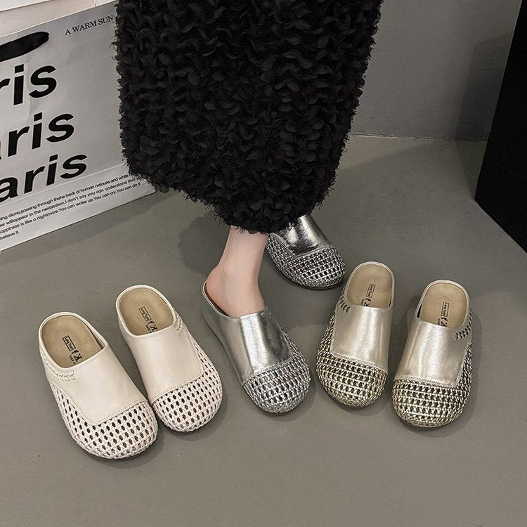Damen Mode-Mules mit elegantem Geflecht EB