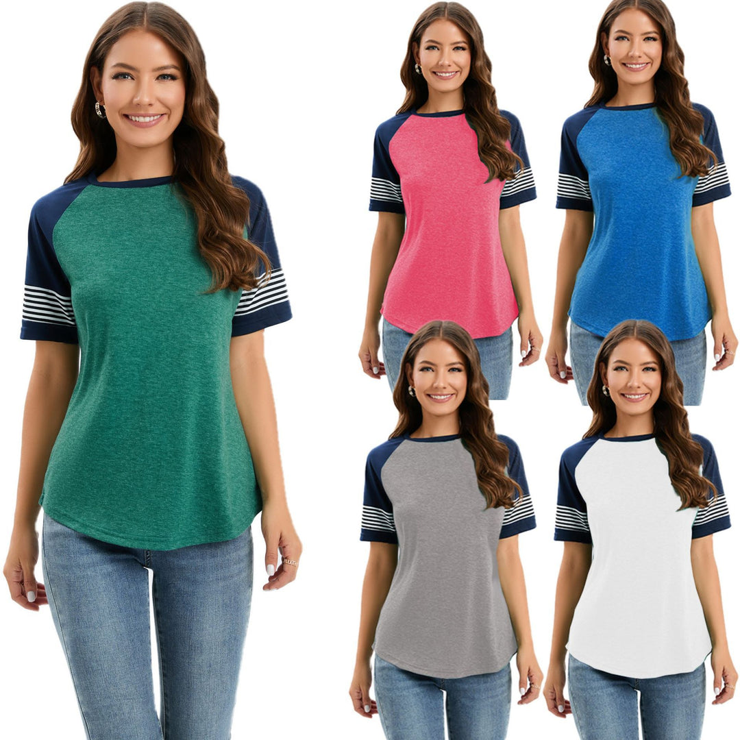Damen sportliches Raglan-Shirt mit stilvollen gestreiften Ärmeln EB