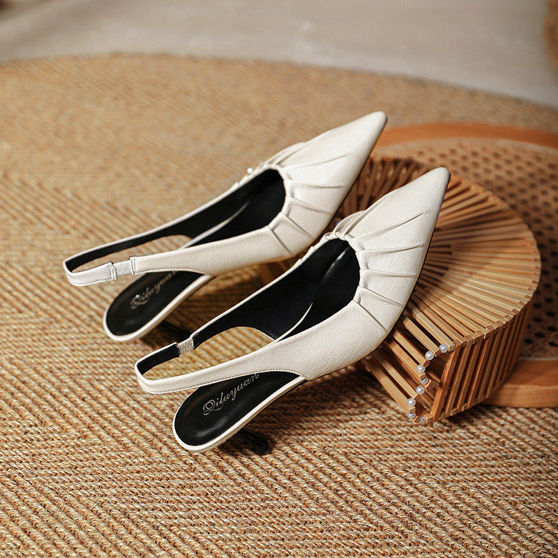 Damen Slingback-Pumps mit feinem Falten-Design EB