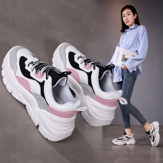 Damen Sportliche Chunky Sneakers mit atmungsaktiver Mesh-Oberfläche und dämpfender Sohle EB