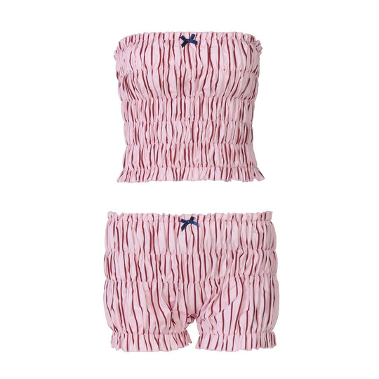 Damen Bandeau-Bikini-Set mit Rüschendetails und verstellbaren Trägern EB