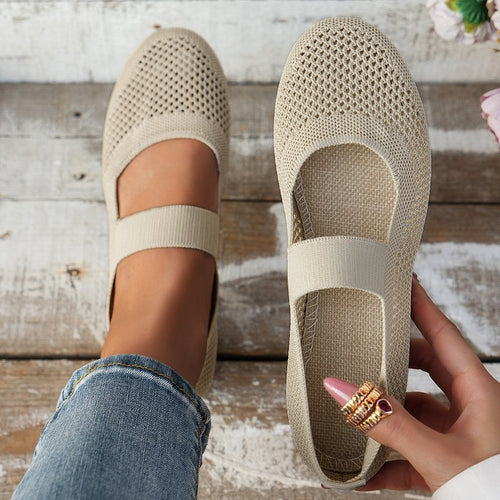 Damen atmungsaktive Slipper mit elegantem Riemendesign und flexibler Sohle EB