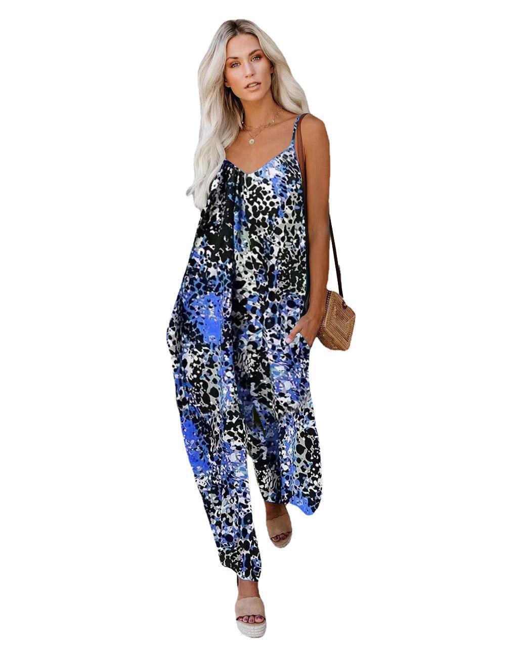 Damen Jumpsuit mit lässigem Schnitt und modischem Leopardenmuster EB