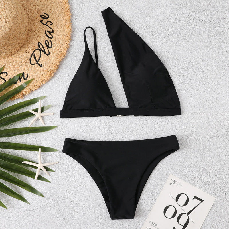 Damen Cut-Out Bikini mit asymmetrischem Oberteil und verstellbaren Trägern EB