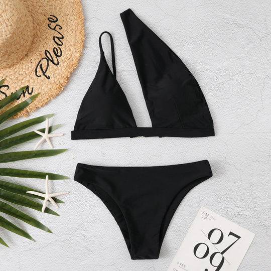 Damen Cut-Out Bikini mit asymmetrischem Oberteil und verstellbaren Trägern EB